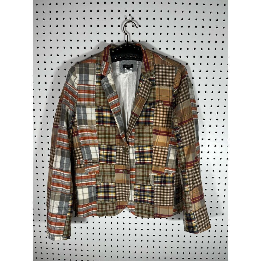 J.Crew Patchwork Blazer Jacket Size 8 - image 1